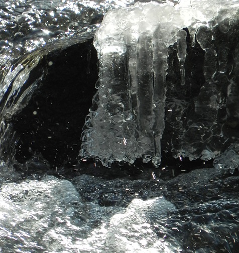 ice on brook in vermont